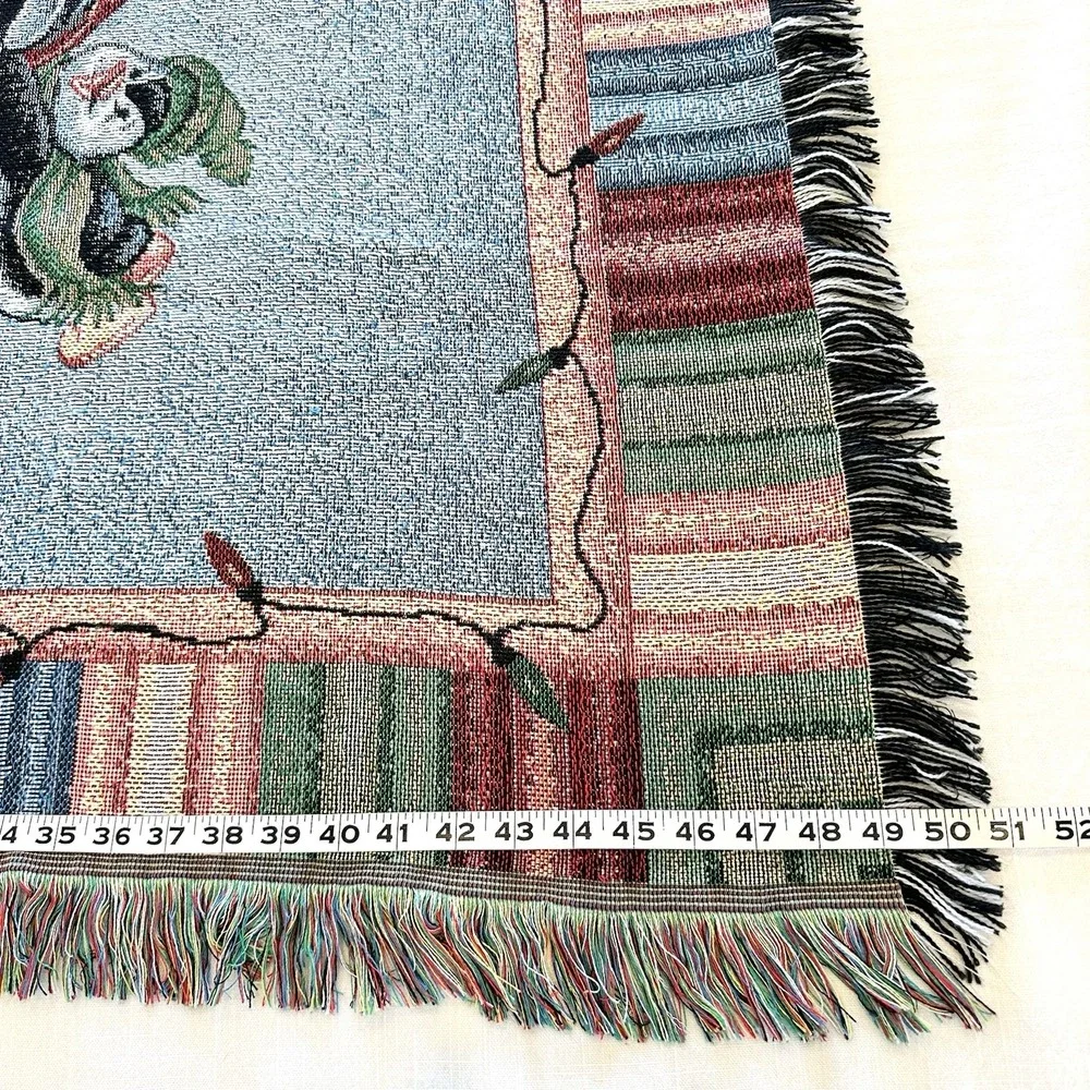 Tapestry Throw Blanket Christmas Polar Bear Sled Penguins 51